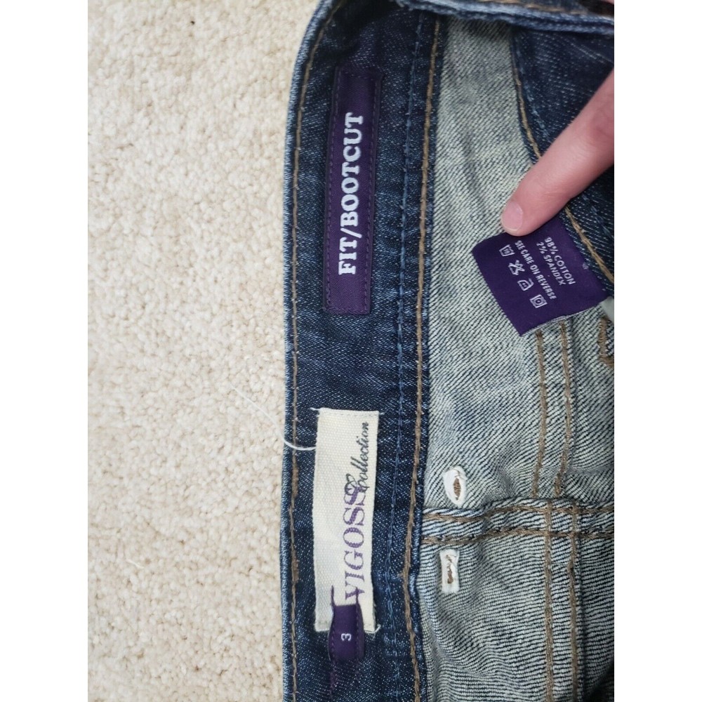 Vigoss Bootcut Stone Wash Distress Women Denim Blue Jean Size 3 - Picture 4 of 10